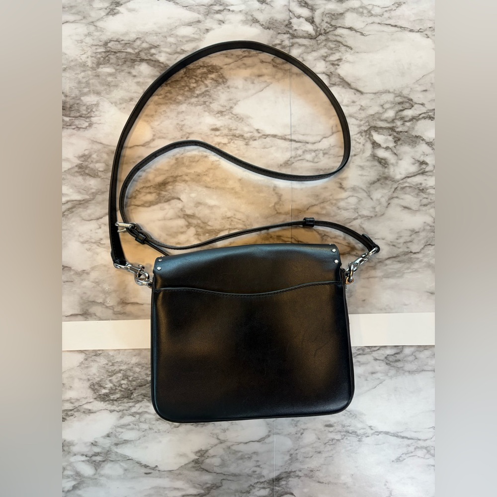 Coach Cassie 19 in Black Pebble Leather with Rivets & Silver Hardware - Picture 2 of 15
